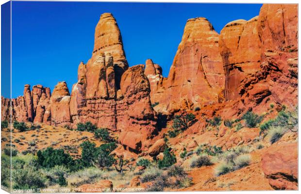 Painted Desert Red Fiery Furnace Arches National Park Moab Utah  Canvas Print by William Perry