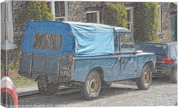Land Rover (Sketch Style Image) Canvas Print by Kevin Maughan