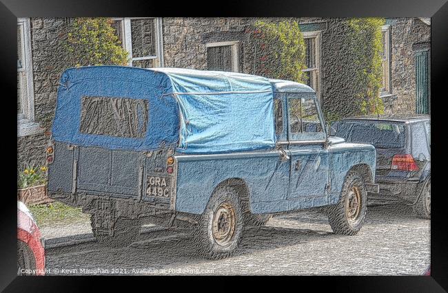 Land Rover (Sketch Style Image) Framed Print by Kevin Maughan