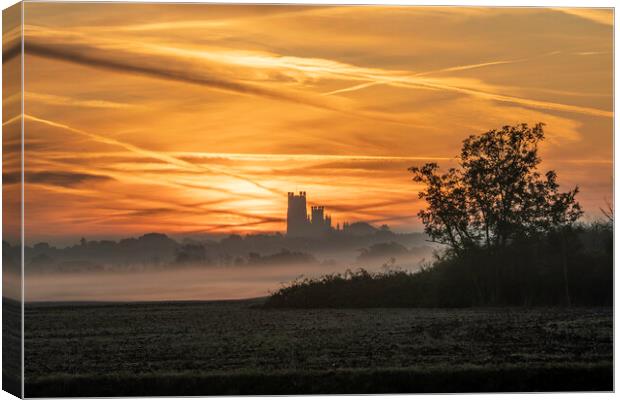 Sunrise over Ely, 20th September 2019 Canvas Print by Andrew Sharpe