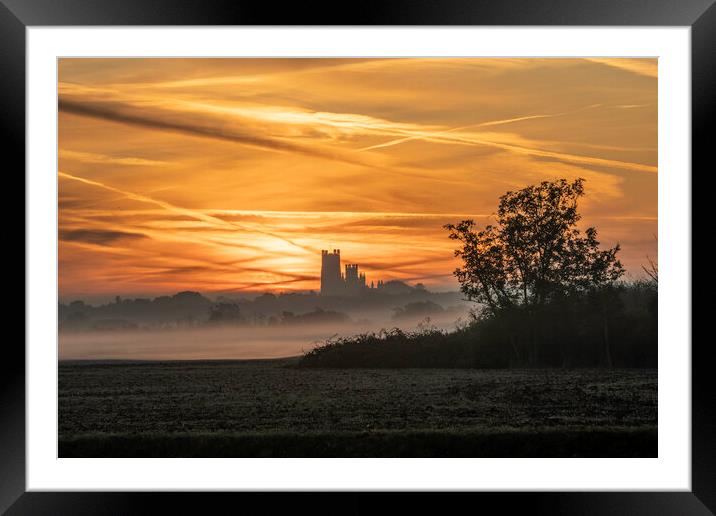 Sunrise over Ely, 20th September 2019 Framed Mounted Print by Andrew Sharpe