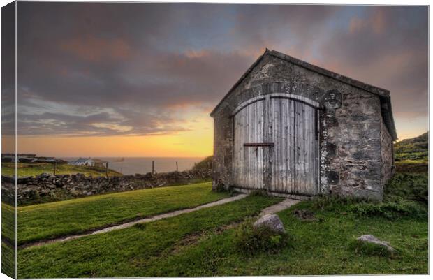 Rhossili Shed Sunset Canvas Print by Neil Holman