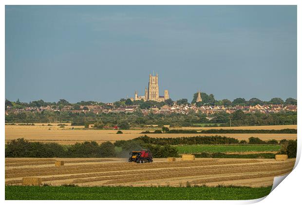 Harvest time in Cambridgeshire Print by Andrew Sharpe