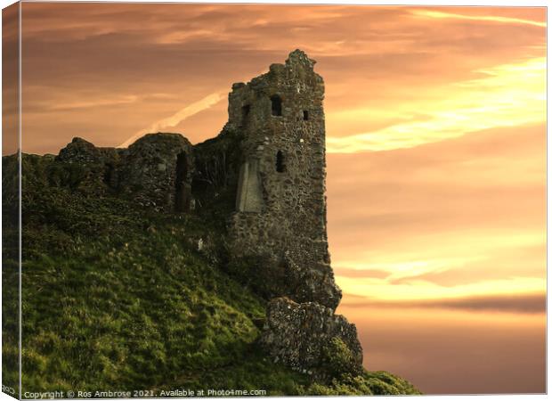 Dunure Castle Ayrshire Canvas Print by Ros Ambrose