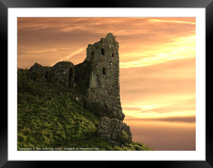 Dunure Castle Ayrshire Framed Mounted Print by Ros Ambrose