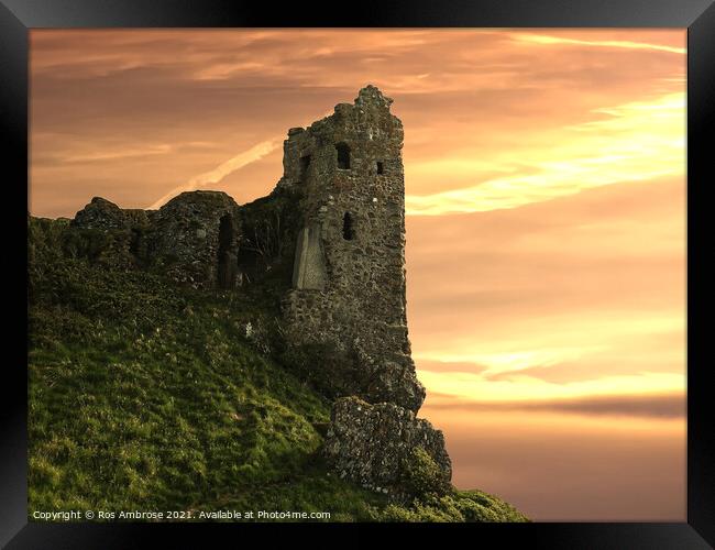 Dunure Castle Ayrshire Framed Print by Ros Ambrose
