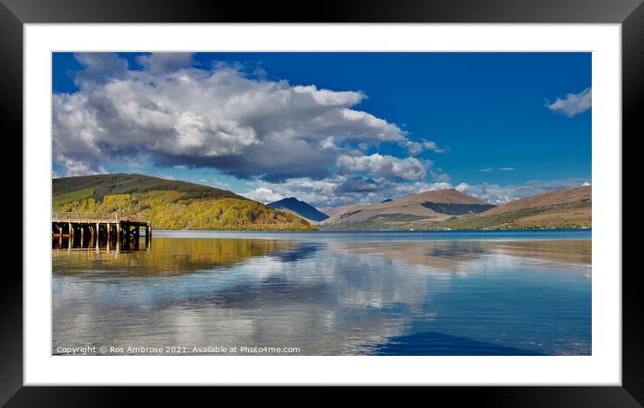 Looking Out From Inverary to the Mountains above C Framed Mounted Print by Ros Ambrose