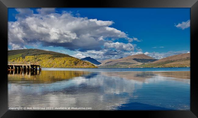 Looking Out From Inverary to the Mountains above C Framed Print by Ros Ambrose