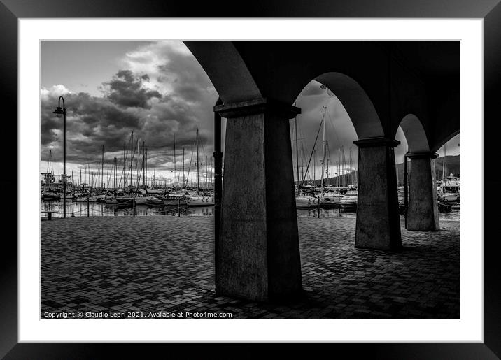 Genoa marina #2 - From the pier Framed Mounted Print by Claudio Lepri