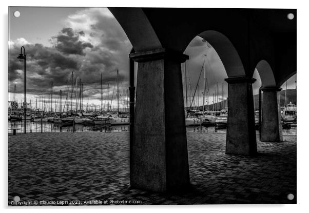 Genoa marina #2 - From the pier Acrylic by Claudio Lepri