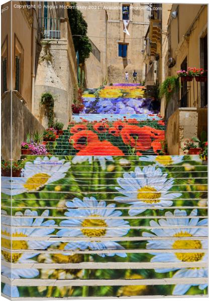 Carpet of Flowers in Noto, Sicily Canvas Print by Angus McComiskey