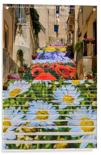 Carpet of Flowers in Noto, Sicily Acrylic by Angus McComiskey