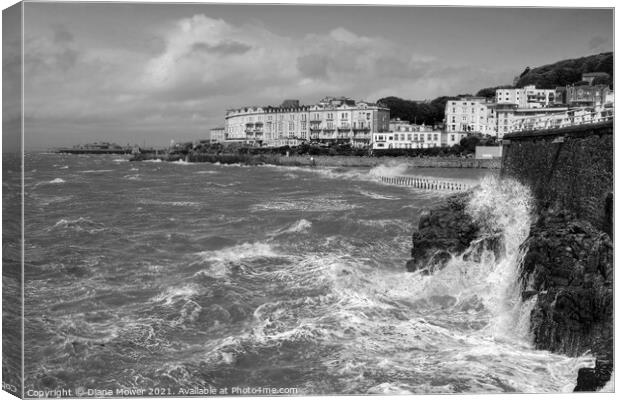Weston Super Mare storm. Canvas Print by Diana Mower