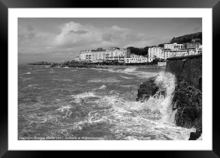 Weston Super Mare storm. Framed Mounted Print by Diana Mower