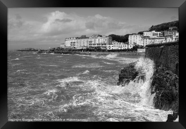 Weston Super Mare storm. Framed Print by Diana Mower