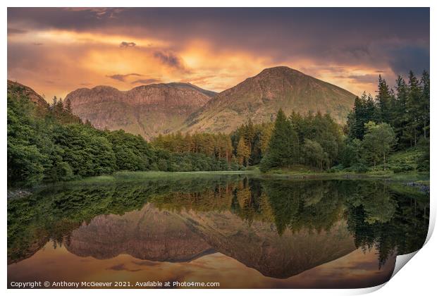 Torren Lochan Reflections Print by Anthony McGeever