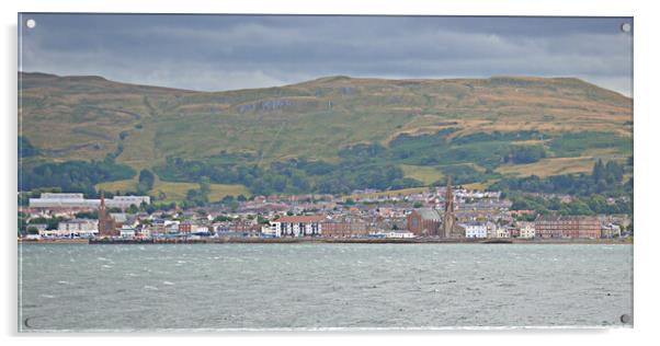 Largs town and seafront Acrylic by Allan Durward Photography