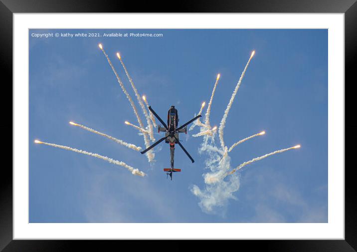 Apache boeing ah-64 apache helicopter Framed Mounted Print by kathy white
