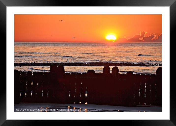 Norfolk Sunset Framed Mounted Print by Lenny Blakemore