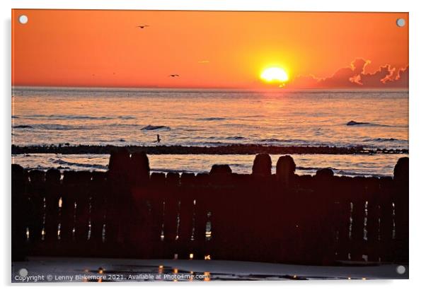 Norfolk Sunset Acrylic by Lenny Blakemore