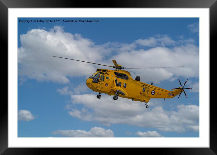 Westland Sea King helicopter,Royal Navy Search and Framed Mounted Print by kathy white