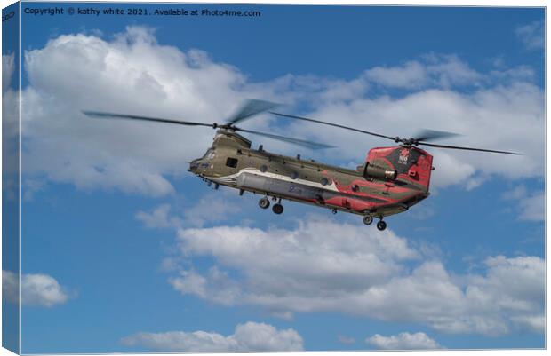 British military, the Chinook helicopter Canvas Print by kathy white
