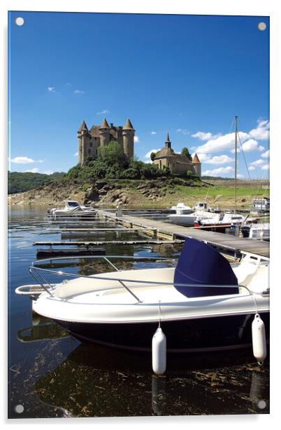 Ancient Castle Overlooking Tranquil Lake Acrylic by Roger Mechan