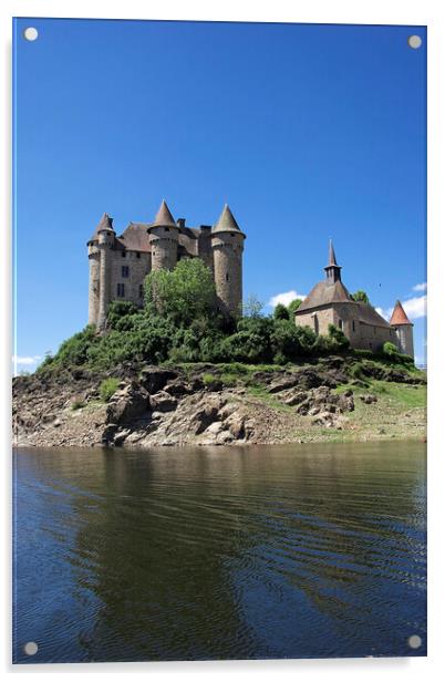 Castle on the Lake Acrylic by Roger Mechan