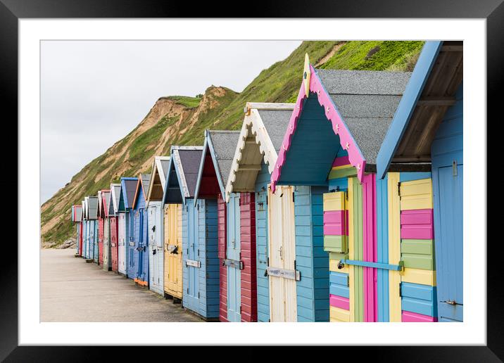 Pretty beach huts on Sheringham seafront Framed Mounted Print by Jason Wells