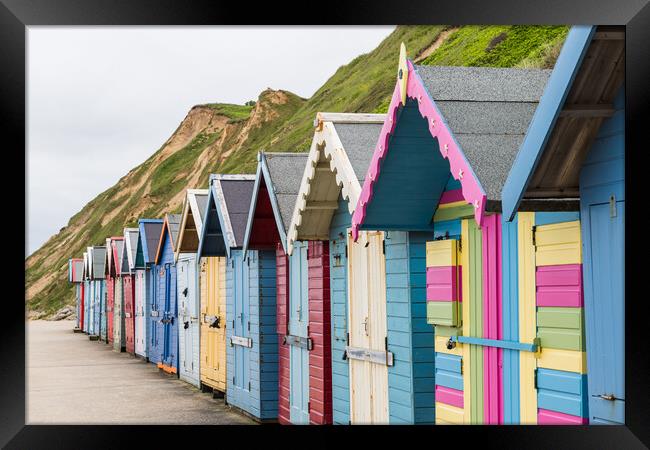 Pretty beach huts on Sheringham seafront Framed Print by Jason Wells