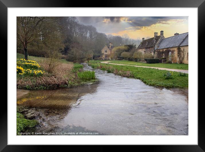 A Serene View of Lower Slaughter Framed Mounted Print by Kevin Maughan