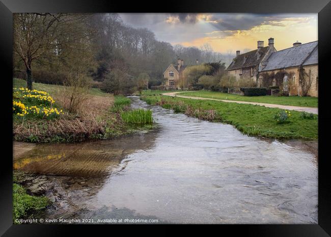 A Serene View of Lower Slaughter Framed Print by Kevin Maughan