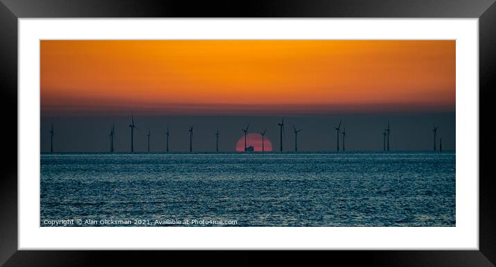 As the sun goes down  Framed Mounted Print by Alan Glicksman