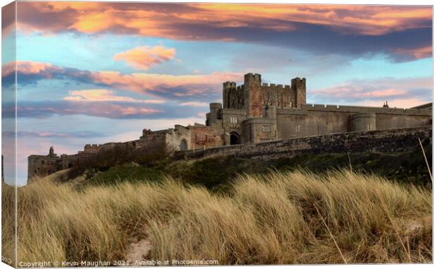Bamburgh Castle From The Beach Canvas Print by Kevin Maughan
