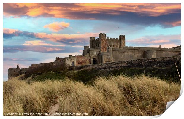Bamburgh Castle From The Beach Print by Kevin Maughan