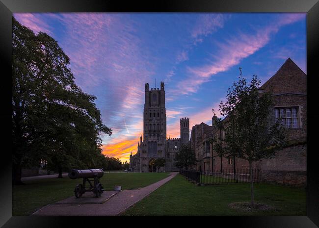 Pre-dawn clouds behind Ely Cathedral, 28th September 2018 Framed Print by Andrew Sharpe