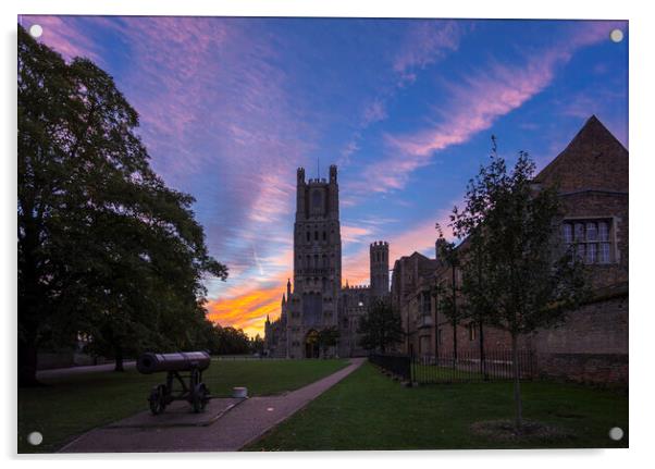 Pre-dawn clouds behind Ely Cathedral, 28th September 2018 Acrylic by Andrew Sharpe