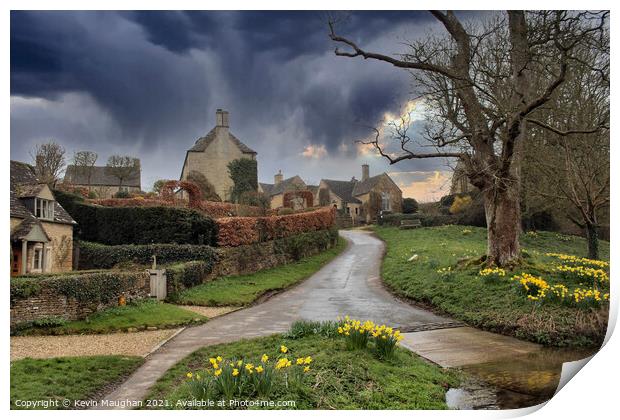Enchanting Lower Slaughter Village Print by Kevin Maughan