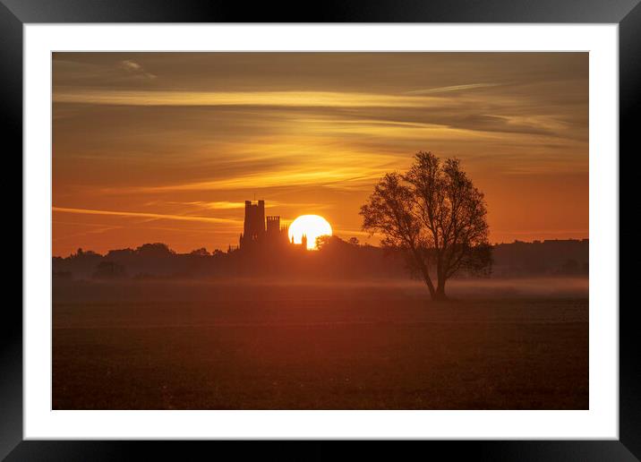 Dawn over Ely, 25th September 2018 Framed Mounted Print by Andrew Sharpe