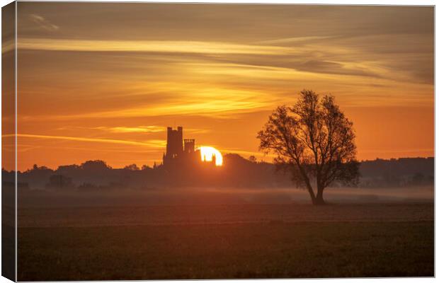 Dawn over Ely, 25th September 2018 Canvas Print by Andrew Sharpe