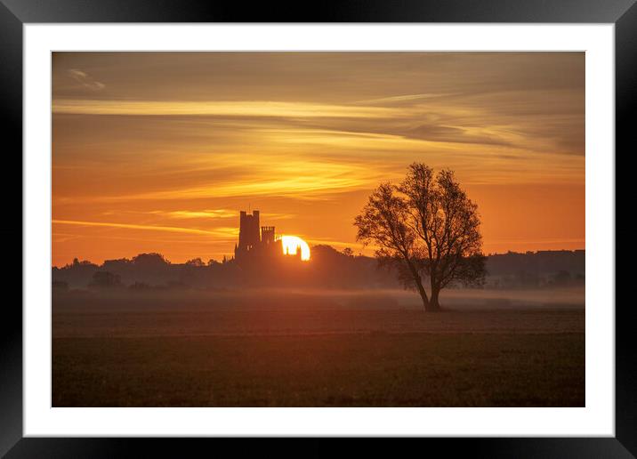 Dawn over Ely, 25th September 2018 Framed Mounted Print by Andrew Sharpe