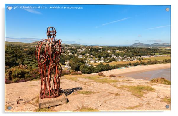 Llanbedrog Tin Man Wales Acrylic by Pearl Bucknall