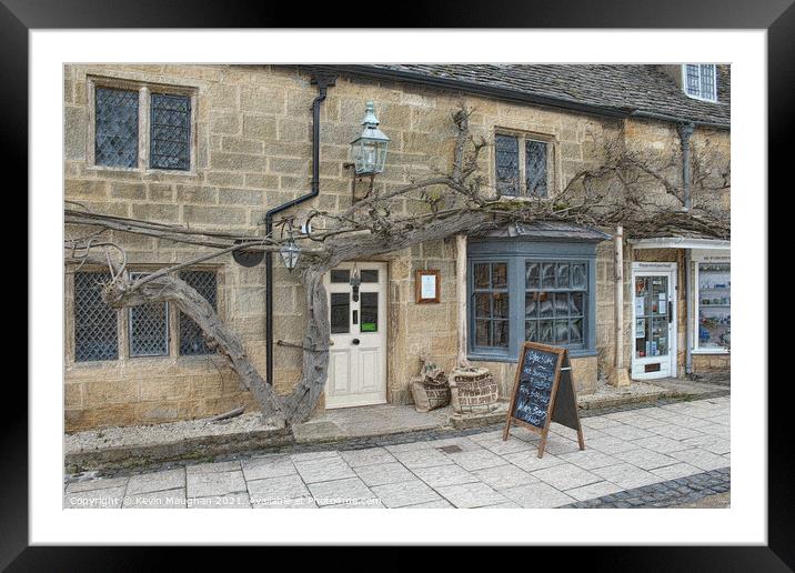 A Quaint Coffee Haven in the Heart of Cotswolds Framed Mounted Print by Kevin Maughan