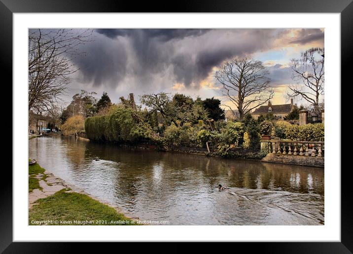 Bourton On The Water The River Windrush Framed Mounted Print by Kevin Maughan