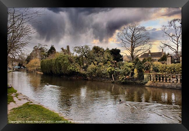 Bourton On The Water The River Windrush Framed Print by Kevin Maughan