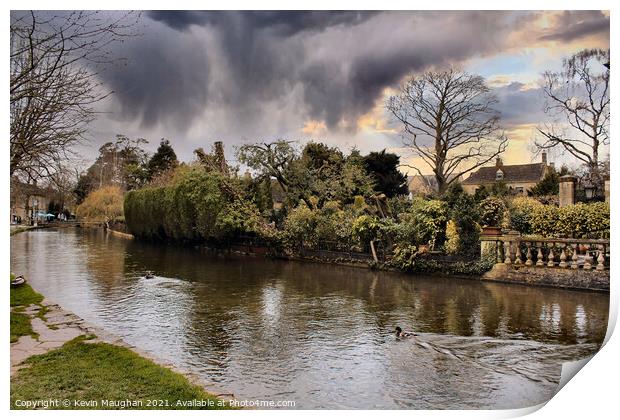 Bourton On The Water The River Windrush Print by Kevin Maughan