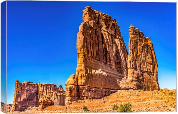 Courthouse Towers Park Avenue Section Arches National Park Moab  Canvas Print by William Perry
