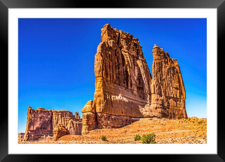 Courthouse Towers Park Avenue Section Arches National Park Moab  Framed Mounted Print by William Perry