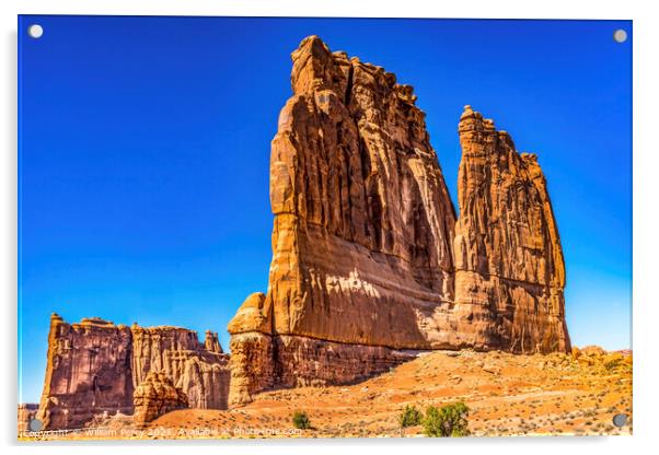 Courthouse Towers Park Avenue Section Arches National Park Moab  Acrylic by William Perry