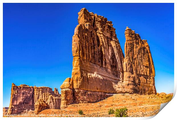 Courthouse Towers Park Avenue Section Arches National Park Moab  Print by William Perry